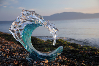  TSUNAMI by David Wight Glass Art Sculptures at Ocean Blue Galleries