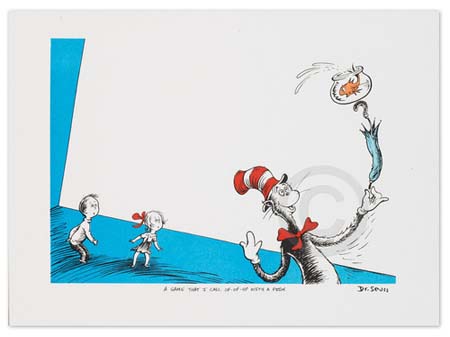 A GAME THAT I CALL UP-UP-UP WITH A FISH Dr. Seuss Illustration Ocean Blue Galleries