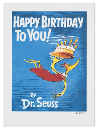 HAPPY BIRTHDAY TO YOU Dr. Seuss Illustration Ocean Blue Galleries