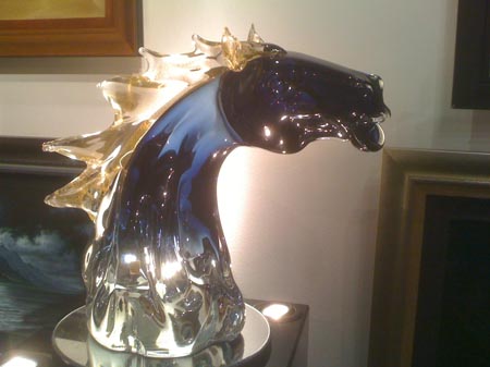 Murano Glass Art - Oscar Zanetti - Horse Head at Ocean Blue Galleries