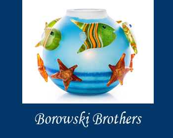 Borowski glass art at Ocean Blue Galleries
