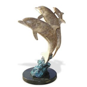 Dolphin Synchronicity by Wyland – bronze sculpture Dolphin Synchronicity by Wyland - bronze sculpture