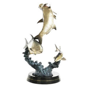 Florida Flats Grand Slam by Wyland – medium size bronze sculpture Florida Flats Grand Slam by Wyland - medium size bronze sculpture