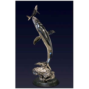 Humpbacks The Frist Breath Stainless Steel by Wyland – medium size bronze sculpture Humpbacks The Frist Breath Stainless Steel by Wyland - medium size bronze sculpture
