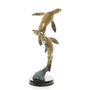 Sea Lions Dance by Wyland - medium size bronze sculpture