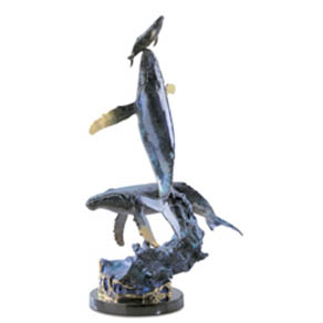 Three in the Sea by Wyland – medium size bronze sculpture Three in the Sea by Wyland - medium size bronze sculpture