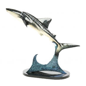 Whale of a Shark by Wyland – medium size bronze sculpture Whale of a Shark by Wyland - medium size bronze sculpture