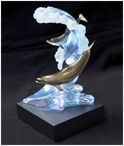 Dolphin Waters - Wyland lucite sculpture