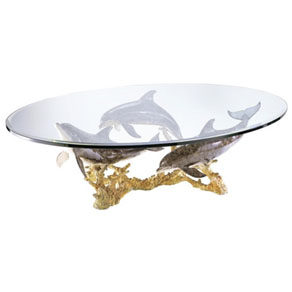 dolphin reef coffee table by Wyland – bronze sculpture dolphin reef coffee table by Wyland - bronze sculpture