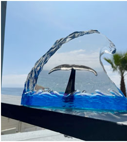 Maui Whale Tail - Wyland lucite sculpture