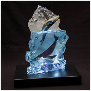polar seas – Wyland lucite Polar Seas - Wyland lucite sculpture