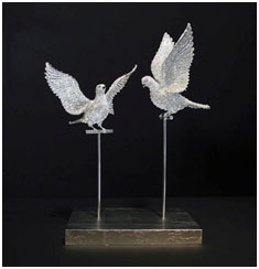 Doves Sculpture by Clarity Brinkerhoff at Ocean Blue Galleries