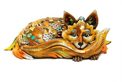 Foxy (endangered list) Nano Lopez sculpture for sale at Ocean Blue Galleries