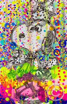 Up Town Art Lady Bubble Bath by Tom Everhart - Snoopy Art for Sale at Ocean Blue Galleries
