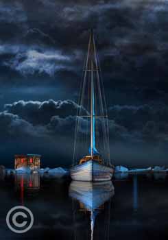 3 AM Nowhere by Stephen Harlan at Ocean Blue Galleries