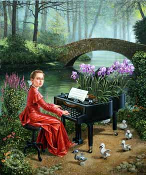 Dance little swans by Michael Cheval at Ocean Blue Galleries